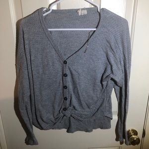 Waffle button down top cardigan size S